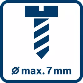 Max. screw diameter 7 mm 