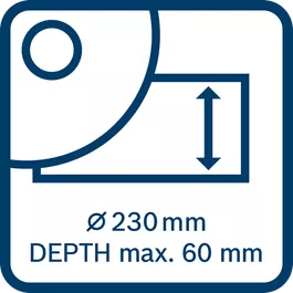  Max. 60 mm Schnitttiefe