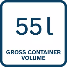 55 l обем на контейнер (бруто)