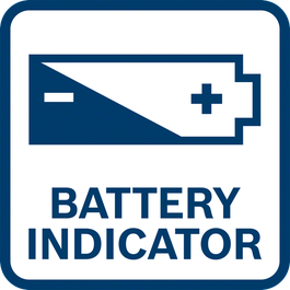 Indicador da bateria mostra o nível de carga restante da bateria 