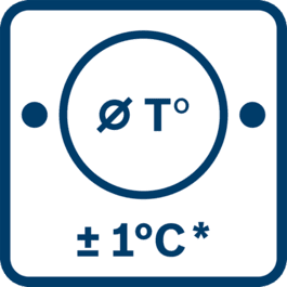 Precisão da medição de IR ± 1,0 °C mais divergência dependente do uso