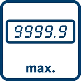 Max. Messwert 9999,99 m