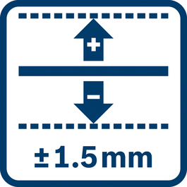 Exactitud de medida ± 1,5 mm con variaciones en función de las condiciones de uso
