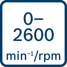 Prędkość obrotowa bez obciążenia 0 – 2 600 min-1/obr./min 