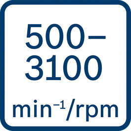 Prędkość obrotowa bez obciążenia 500 – 3 100 min-1/obr./min 