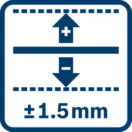 Precisión de medida ± 1,5 mm con variaciones en función de las condiciones de uso