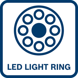 Belysning av arbetsområdet med en LED-ljusring med stark ljusstyrka