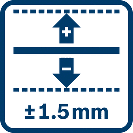 Merilna natančnost ± 1,5 mm ter odstopanje glede na uporabo