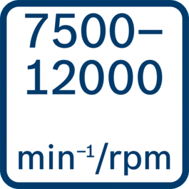 Število vrtljajev v prostem teku 7500–12.000 min-1 / vrt/min 