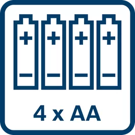 Napájanie 4 batériami typu AA 