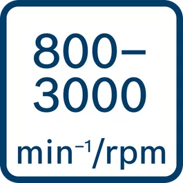  Prędkość obrotowa bez obciążenia 800 – 3 000 min–1 / obr./min