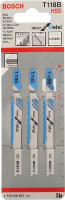 شفرات المنشار الكهربائي Bosch T118B عبوة من 3 قطع.