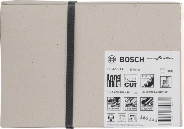 شفرات منشار Bosch S 3456 XF ثنائية المعدن للخشب والمعادن.