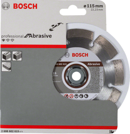 قرص القطع الماسي الكاشط من Bosch للمطاحن مقاس 115 ملم.
