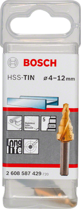 مثقاب Bosch HSS-TiN المتدرج 4-12 مم.