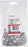 رؤوس مفكات براغي Bosch PZ2 مقاس 25 مم، عبوة من 25 قطعة.