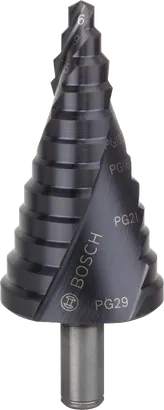 مثقاب متدرج من Bosch HSS-AlTiN لثقوب مقاس 6-37 مم.