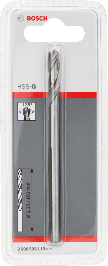 مثقاب تجريبي من نوع Bosch HSS-G بقطر 6.35 مم للحفر الدقيق.