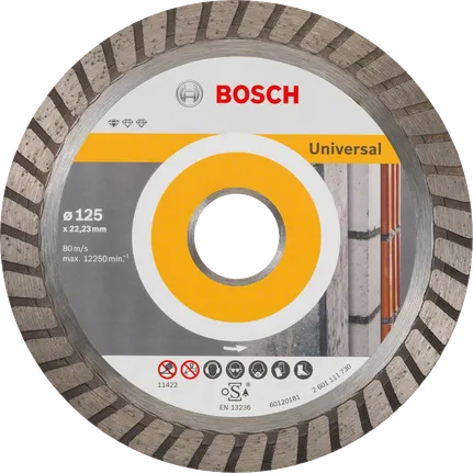 قرص القطع الماسي العالمي من Bosch لمواد البناء.