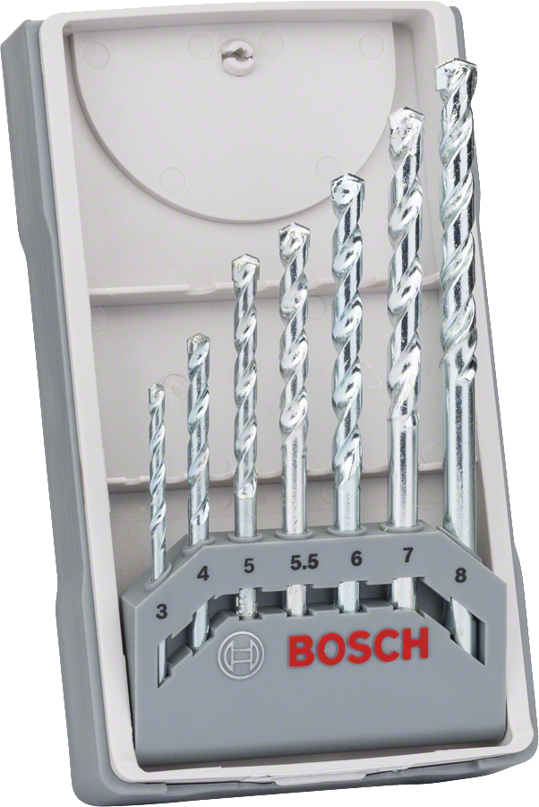 مجموعة رؤوس حفر البناء من Bosch CYL-1 مكونة من 7 قطع في علبة.