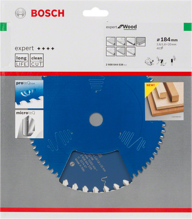 شفرة المنشار الدائرية Bosch Expert for Wood مقاس 184 مم.
