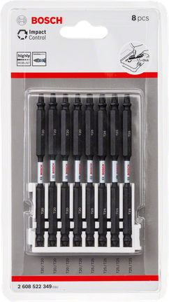مجموعة رؤوس مفكات Bosch Impact Control، مكونة من 8 قطع.