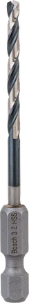 مثقاب Bosch HSS سداسي الساق ملتوٍ مقاس 3.2 مم.