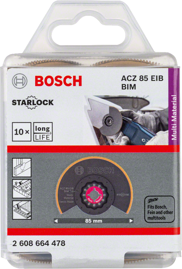 مجموعة شفرات أداة Bosch ACZ 85 EIB Starlock BIM متعددة الاستخدامات 85 مم.