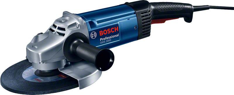 آلة صنفرة الزاوية من Bosch باللون الأزرق.