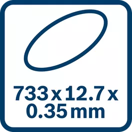  أبعاد المنشار الشريطي 733‏x‏12.7‏x‏0.35 مم