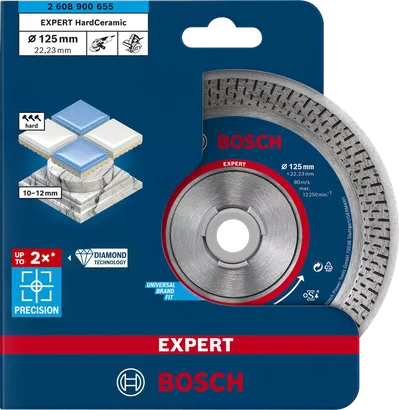قرص القطع الماسي Bosch EXPERT HardCeramic مقاس 125×22,23 مم.
