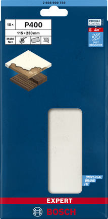 شبكة الصنفرة Bosch EXPERT M480 مقاس 115×230 مم P400.