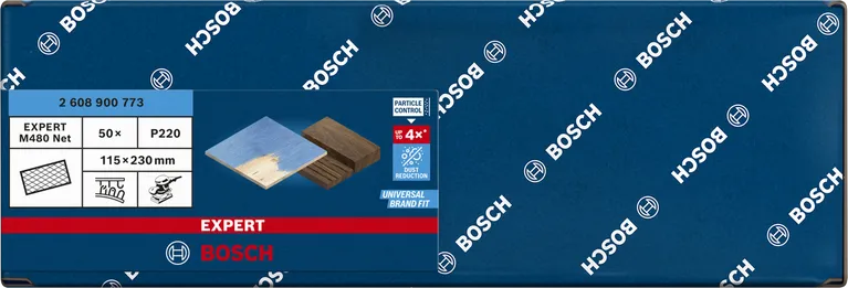 شبكة الصنفرة Bosch EXPERT M480 مقاس 115×230 مم P220 عبوة من 50 قطعة.