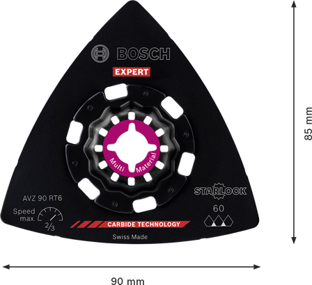 لوحة الصنفرة الكربيدية Bosch EXPERT AVZ 90 RT6 مقاس 90 مم.