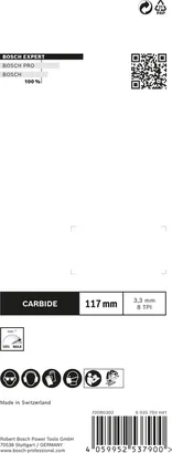 شفرة المنشار الكهربائي T301CHM من Bosch EXPERT Plastic Composites النظيفة مقاس 117 مم.