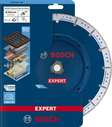 عجلة قطع الأنابيب الماسية من Bosch EXPERT مقاس 230 مم.