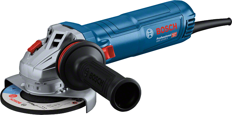 ماكينة صنفرة زاوية Bosch GWS 12-125 S بمقبض جانبي مريح.
