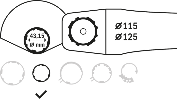 مجموعة حماية Bosch لصنفرة الزاوية سهلة التعديل.