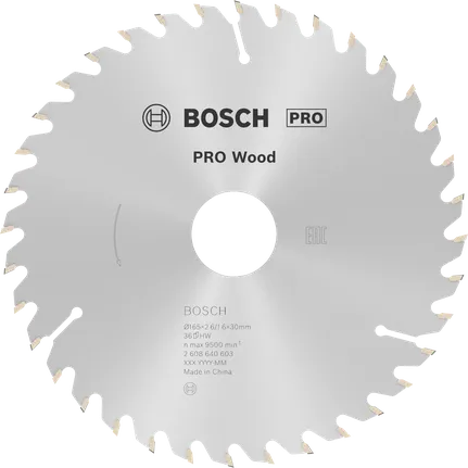 شفرة المنشار الدائرية Bosch PRO Wood مقاس 165 مم 36T ATB.