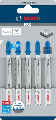 شفرات بانوراما Bosch PRO Metal متوسطة T121AFC 92 مم 5 قطع.