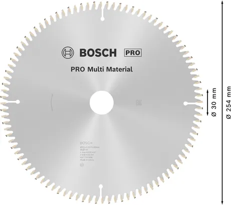 شفرة المنشار الدائرية Bosch PRO Multi Material مقاس 254 مم 96 سنًا.