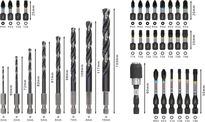 مجموعة Bosch PRO Impact Metal، مجموعة عرض مكونة من 35 قطعة.