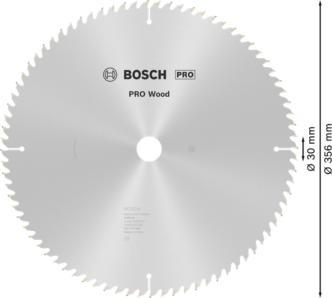 شفرة المنشار الدائرية Bosch PRO Wood 356x3.2x30 ملم.