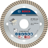 قرص الماس الخزفي Bosch PRO، مقاس 105 ملم لقطع البلاط.