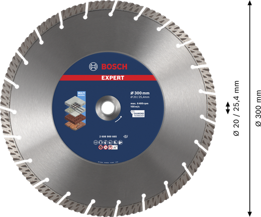 قرص القطع الماسي Bosch EXPERT MultiMaterial مقاس 300 مم.