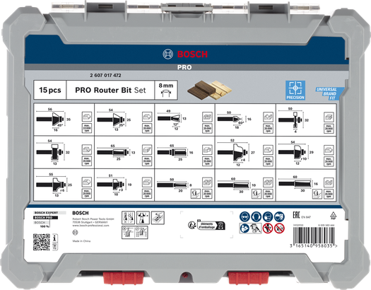 مجموعة رؤوس التوجيه Bosch PRO مقاس 8 مم 15 قطعة.