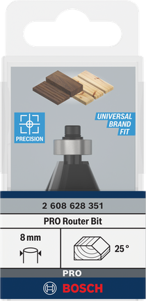بت التوجيه Bosch PRO بزاوية 25° 8 مم.