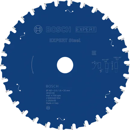 شفرة المنشار الدائرية Bosch EXPERT Steel، 160 مم T30.