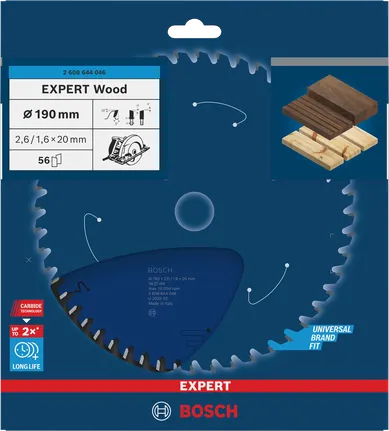 شفرة المنشار الدائري للخشب Bosch EXPERT 190×2.6/1.6×20 مم T56.