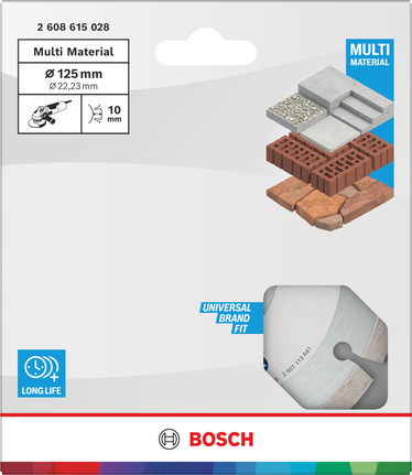 قرص قطع الماس متعدد المواد من Bosch 125 مم للحجر والخرسانة.